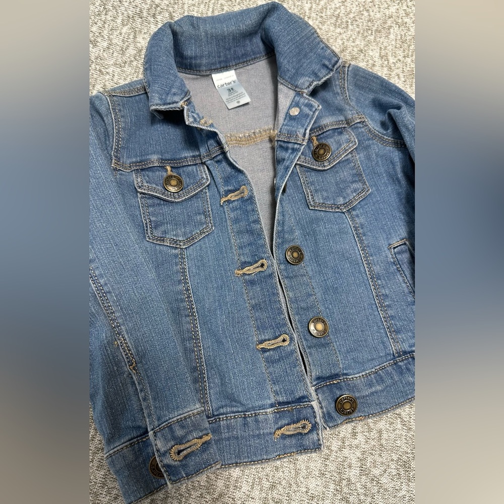 Carter's Button Up Denim Jacket Size 3t - Picture 4 of 4